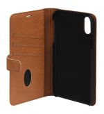 Essentials iPhone XR, Läder wallet avtagbar, ljus brun