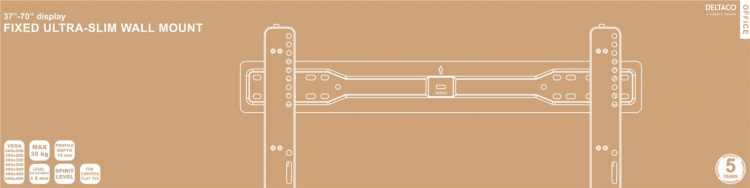 DELTACO Office, fixed ultra-slim wall, 37