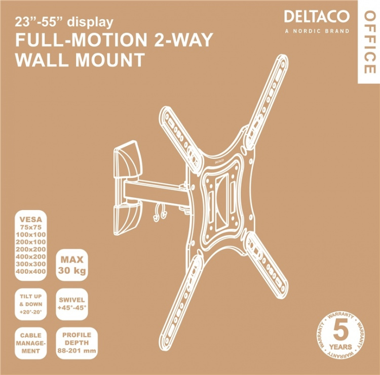 DELTACO Office, full-motion 2-way wall, 23 DELTACO Office, full-motion 2-way wall, 23
