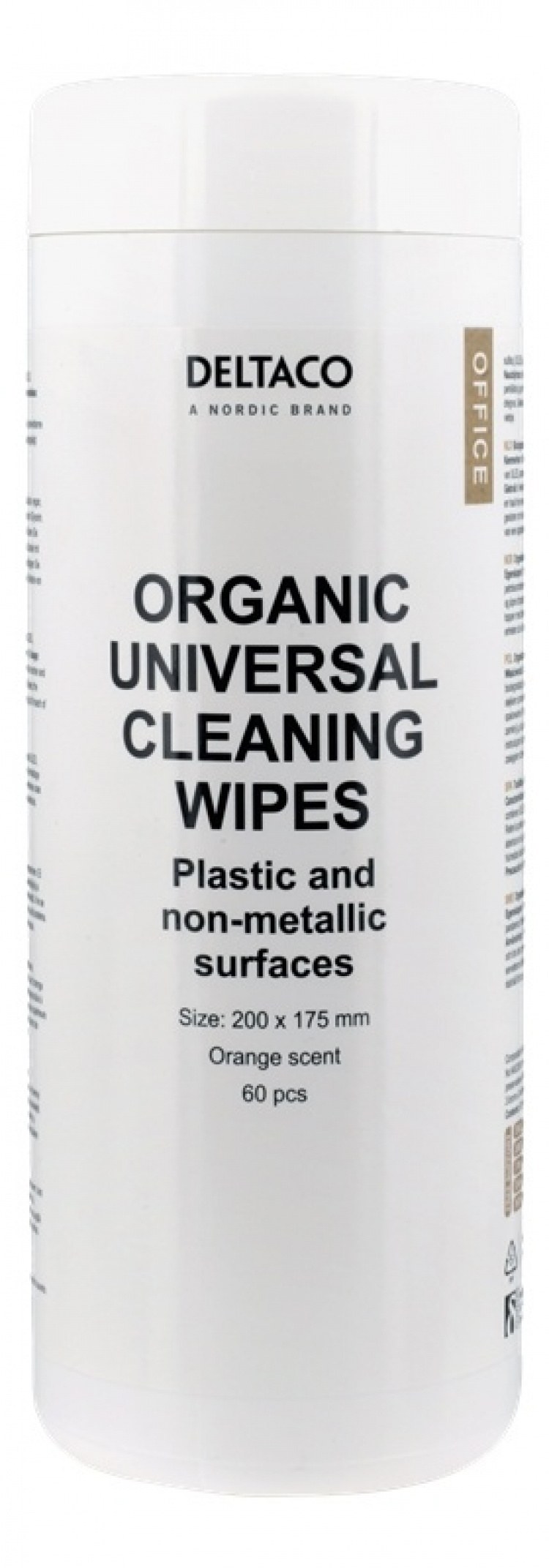 DELTACO Office Organic Universal Cleaning Wipes, 200x175mm, 1 pack 60