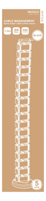 DELTACO Office, Spine Cable Organizer & Hider, White DELTACO Office, Spine Cable Organizer & Hider, White