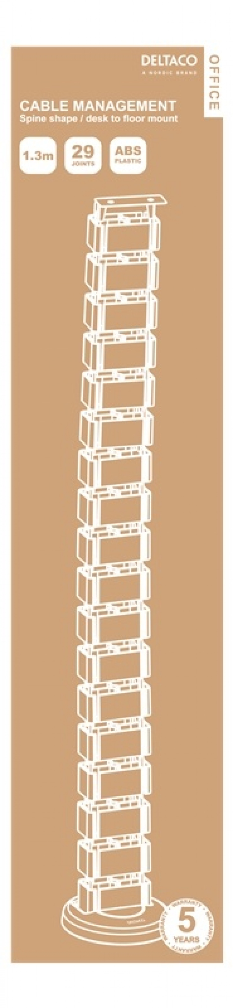 DELTACO Office, Spine Cable Organizer & Hider, Black