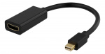 DELTACO Mini DisplayPort till HDMI adapter, 4K 60Hz, 0,2m, Svart DELTACO Mini DisplayPort till HDMI adapter, 4K 60Hz, 0,2m, Svart