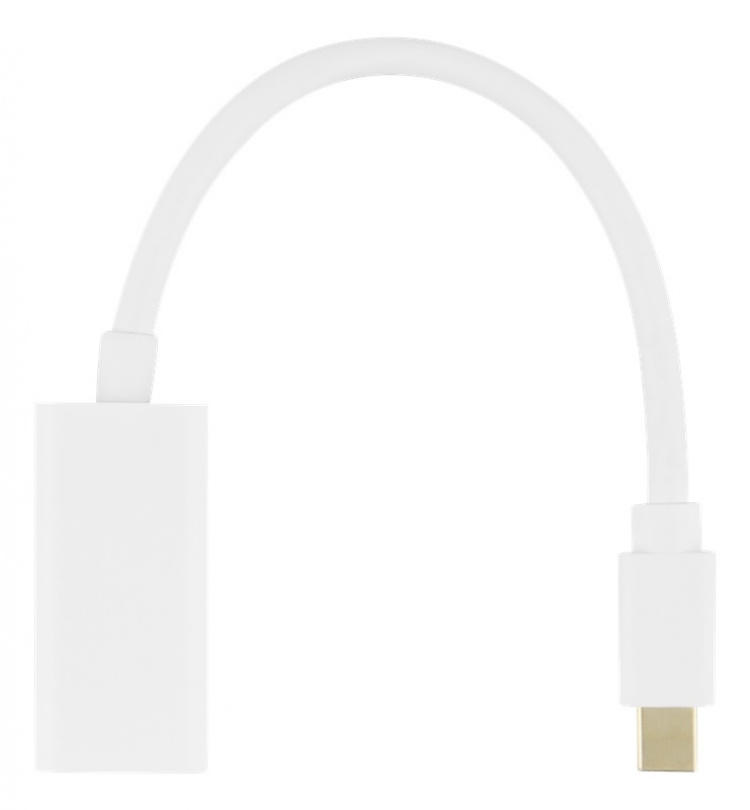 DELTACO Mini DisplayPort till HDMI adapter, 4K 60Hz, 0,2m, Vit