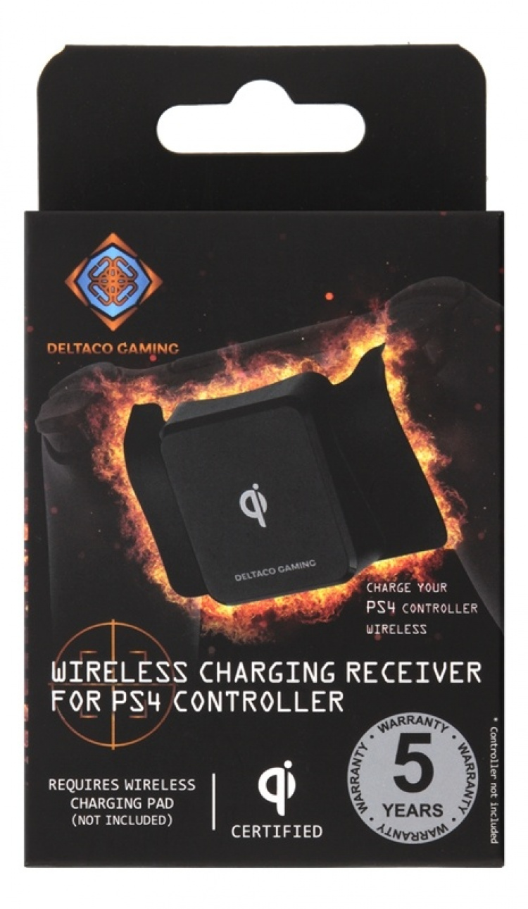 DELTACO GAMING qi draadloze ontvanger voor PS4-controller, zwart DELTACO GAMING qi draadloze ontvanger voor PS4-controller, zwart
