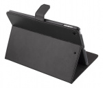DELTACO iPad case, vegan leather, wake function, support, black