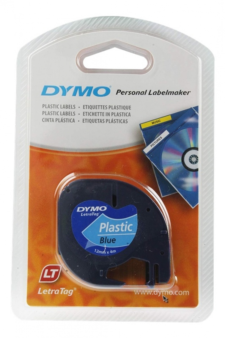 DYMO LetraTAG plasttejp, blå, 12mm, 4m (91225) DYMO LetraTAG plasttejp, blå, 12mm, 4m (91225)