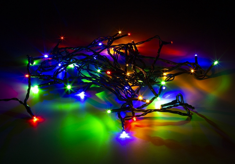 WiFi light chain, 5m, 40 led, adapter, IP44, RGB