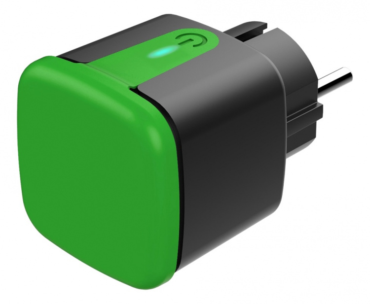 DELTACO Slimme schakelaar voor thuis, energiemeter, WiFi, zwart/groen