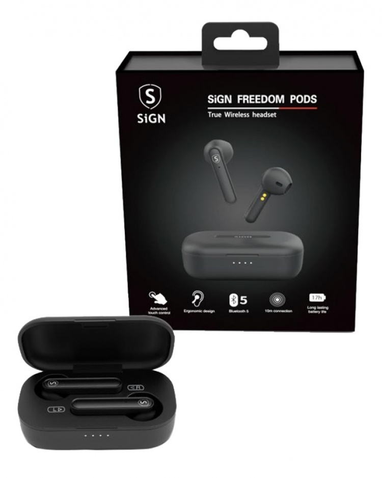 Sign Freedom draadloze in-ear oordopjes, zwart