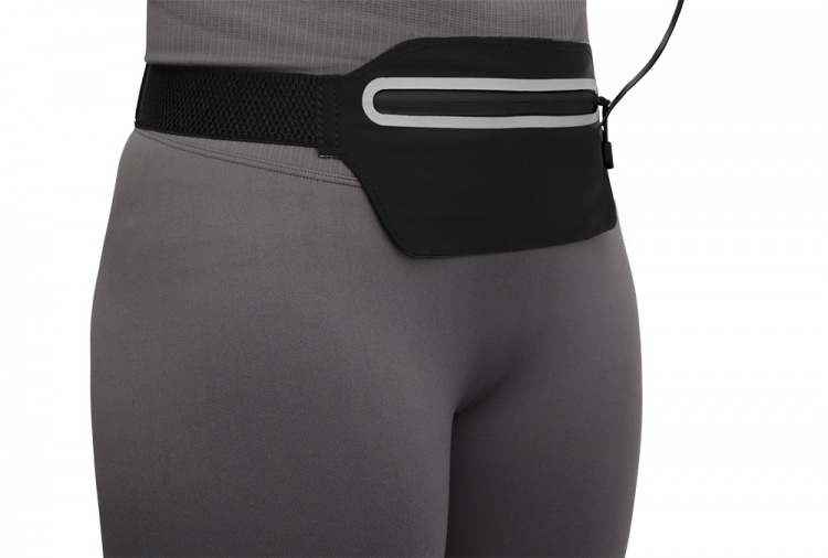 STREETZ Sport waist bag, reflective, fits most mobile phones, black