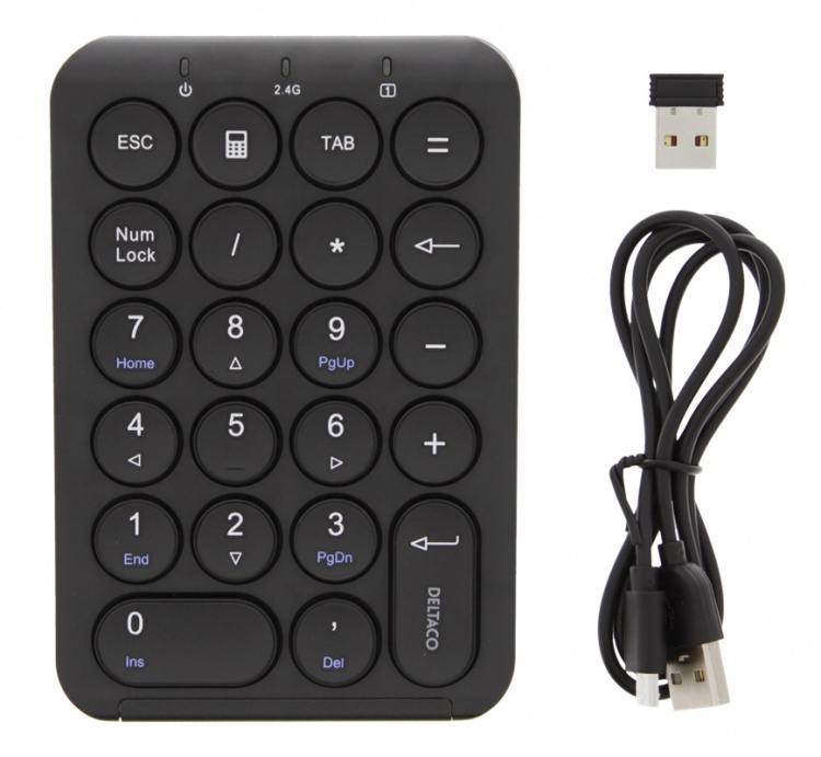 DELTACO TB-125 Trådlöst Numeriskt Tangentbord