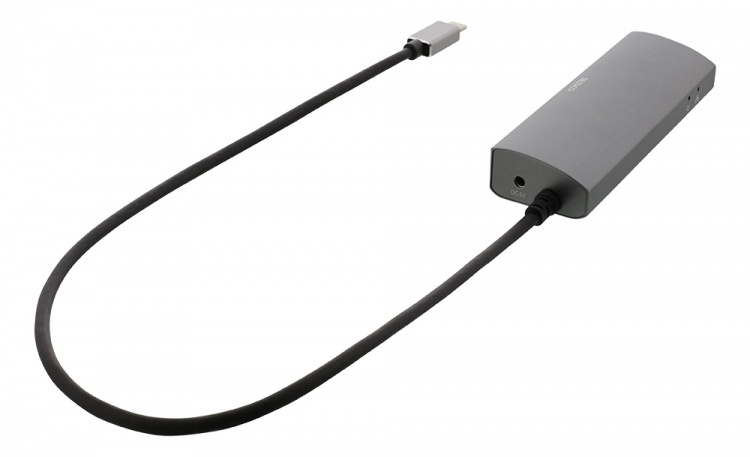 DELTACO USB-C Hub and Network Adapter, USB-C ha, RJ45 ho, 3xUSB-A 3.0,