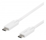 DELTACO USB-C - USB-C cable, 5Gbit/s, 5A, 2M, white DELTACO USB-C - USB-C cable, 5Gbit/s, 5A, 2M, white