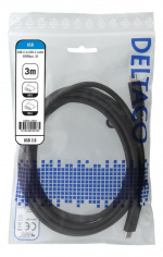DELTACO USB 2.0 USB-C - USB-C charging cable, 3A, 3m, black