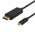DELTACO USB-C till DisplayPort-kabel, 1m, 4K@60Hz, svart DELTACO USB-C till DisplayPort-kabel, 1m, 4K@60Hz, svart