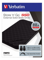 Verbatim Store \'n\' Go portable SSD USB 3.2 Gen1 512GB Black USB-C