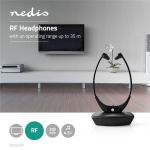 Nedis Draadloze TV-Koptelefoon | RF, frequentie 868 MHz | In-Ear | Maximale batterijduur: 4.5 uur | 35 m | Digitale Audio | Laadstation | Balanscontrole | Zwart Nedis Draadloze TV-Koptelefoon | RF, frequentie 868 MHz | In-Ear | Maximale batterijduur: 4.5 uur | 35 m | Digitale Audio | Laadstation | Balanscontrole | Zwart