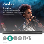 Nedis Soundbar | 2.0 | DSP-Programma\'s | 135 W | 1x 3.5 mm / 1x Coax Audio / 1x Optical / 1x USB | 1x HDMI (with ARC) | Bluetooth® | Monteerbaar | Donkergrijs / Zwart