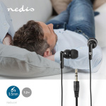 Nedis Bedrade Koptelefoon | 3,5 mm | Kabellengte: 1.20 m | Volumebediening | Zwart