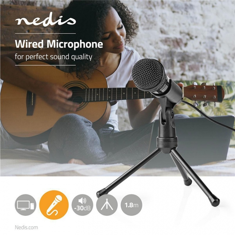 Nedis Microfoon | Gebruikt voor: Desktop / Notebook / Smartphone / Tablet | Bedraad | 1x 3.5 mm