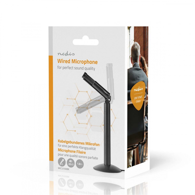 Nedis Microfoon | Gebruikt voor: Desktop / Notebook / Smartphone / Tablet | Bedraad | 1x 3.5 mm Nedis Microfoon | Gebruikt voor: Desktop / Notebook / Smartphone / Tablet | Bedraad | 1x 3.5 mm