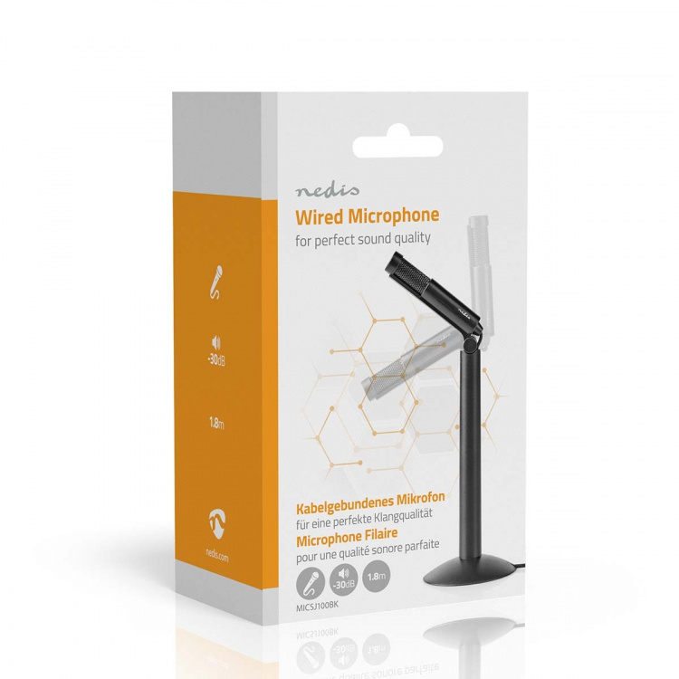 Nedis Microfoon | Gebruikt voor: Desktop / Notebook / Smartphone / Tablet | Bedraad | 1x 3.5 mm Nedis Microfoon | Gebruikt voor: Desktop / Notebook / Smartphone / Tablet | Bedraad | 1x 3.5 mm