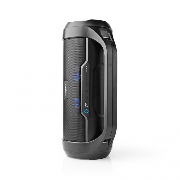 Nedis Bluetooth® Party Boombox | 6 uur | 2.0 | 80 W | Media afspeelmogelijkheden: AUX / Micro-SD / USB | IPX5 | Koppelbaar | Handgreep | Feestverlichting | Zwart Nedis Bluetooth® Party Boombox | 6 uur | 2.0 | 80 W | Media afspeelmogelijkheden: AUX / Micro-SD / USB | IPX5 | Koppelbaar | Handgreep | Feestverlichting | Zwart
