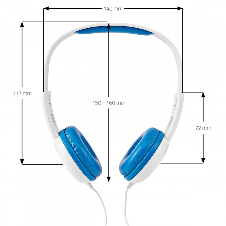 Nedis Bedrade On-ear Koptelefoon | 3,5 mm | Kabellengte: 1.20 m | 82 dB | Blauw Nedis Bedrade On-ear Koptelefoon | 3,5 mm | Kabellengte: 1.20 m | 82 dB | Blauw