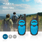 Nedis Walkie talkie Set | 2 Handsets | Tot 3 km | Frequentiekanalen: 3 | PTT | tot 3 uur | Blauw / Zwart Nedis Walkie talkie Set | 2 Handsets | Tot 3 km | Frequentiekanalen: 3 | PTT | tot 3 uur | Blauw / Zwart