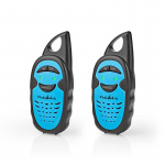 Nedis Walkie talkie Set | 2 Handsets | Tot 3 km | Frequentiekanalen: 3 | PTT | tot 3 uur | Blauw / Zwart Nedis Walkie talkie Set | 2 Handsets | Tot 3 km | Frequentiekanalen: 3 | PTT | tot 3 uur | Blauw / Zwart