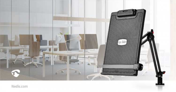 Nedis Documenthouder | Klem | Geschikt voor papierformaat: A4 | Draai- en Kantelbaar / Verstelbare hoek | Zwenkhoek: 360 ° Nedis Documenthouder | Klem | Geschikt voor papierformaat: A4 | Draai- en Kantelbaar / Verstelbare hoek | Zwenkhoek: 360 °