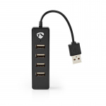 Nedis USB-Hub | USB-A Male | 4x USB A Female | 4-Poorts poort(en) | USB 2.0 | USB Gevoed