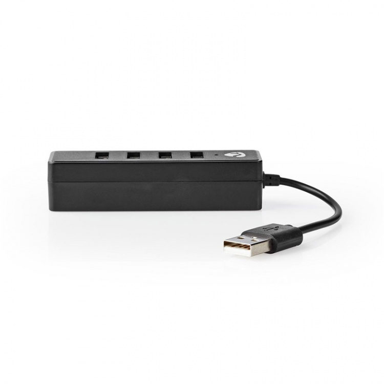 Nedis USB-Hub | USB-A Male | 4x USB A Female | 4-Poorts poort(en) | USB 2.0 | USB Gevoed