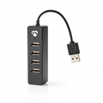 Nedis USB-Hub | USB-A Male | 4x USB A Female | 4-Poorts poort(en) | USB 2.0 | USB Gevoed