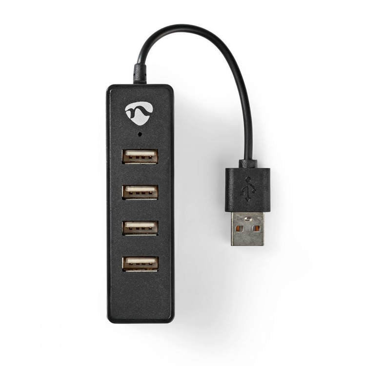 Nedis USB-Hub | USB-A Male | 4x USB A Female | 4-Poorts poort(en) | USB 2.0 | USB Gevoed