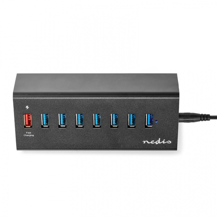 Nedis USB-Hub | USB Micro-B Female | USB-A Female | 8-Poorts poort(en) | QC3.0 / USB 3.2 Gen 1 | Netvoeding / USB Gevoed | 5 Gbps | 8x USB