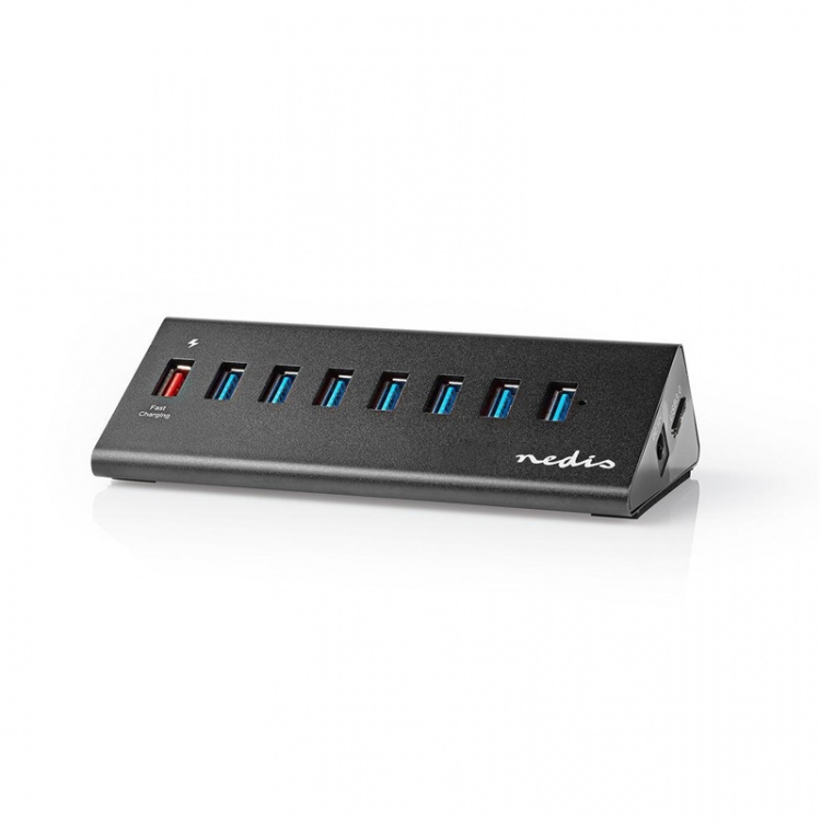 Nedis USB-Hub | USB Micro-B Female | USB-A Female | 8-Poorts poort(en) | QC3.0 / USB 3.2 Gen 1 | Netvoeding / USB Gevoed | 5 Gbps | 8x USB