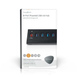 Nedis USB-Hub | USB Micro-B Female | USB-A Female | 8-Poorts poort(en) | QC3.0 / USB 3.2 Gen 1 | Netvoeding / USB Gevoed | 5 Gbps | 8x USB