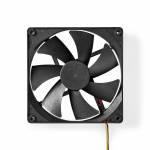 Nedis DC Ventilator | DC | Grootte ventilator: 140 mm | 3-Pin | 24.9 dBA | Zwart