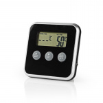 Nedis Vleesthermometer | Alarm / Timer | LCD | 0 - 250 °C | Zilver / Zwart