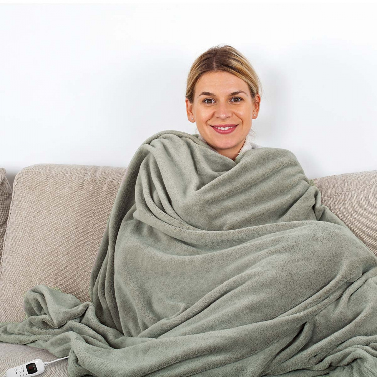 Nedis Elektrische Deken | Bovendeken | 1 Persoon | 180 x 130 cm | 9 Warmte Standen | 9 u | Wasmachinebestendig | Oververhittingsbeveiliging | Digitale bediening | Fleece
