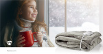 Nedis Elektrische Deken | Bovendeken | 1 Persoon | 180 x 130 cm | 9 Warmte Standen | 9 u | Wasmachinebestendig | Oververhittingsbeveiliging | Digitale bediening | Fleece