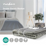 Nedis Elektrische Deken | Onderdeken | 2 Personen | 160 x 140 cm | 9 Warmte Standen | 9 u | Wasmachinebestendig | Oververhittingsbeveiliging | Digitale bediening | Fleece / Polyester