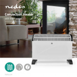 Nedis Convectorkachel | 2000 W | 3 Warmte Standen | Instelbare thermostaat | Omvalpreventie | Geïntegreerde handgrepen | Wit