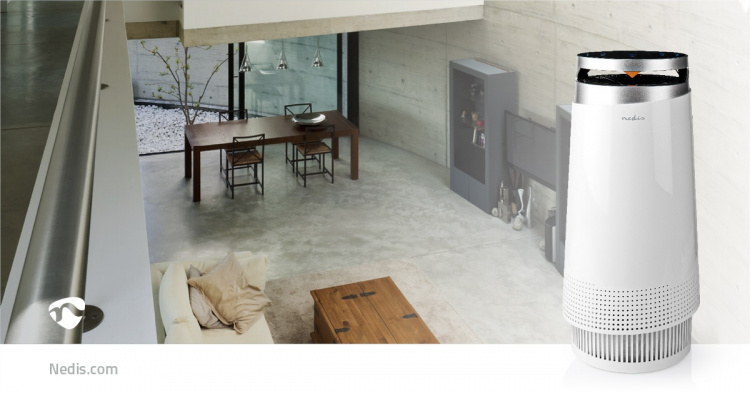 Nedis Luchtreiniger | Geschikt voor ruimtes tot: 20 m² | Clean Air Delivery Rate (CADR): 130 m³/h | Luchtkwaliteitsindicator | Wit Nedis Luchtreiniger | Geschikt voor ruimtes tot: 20 m² | Clean Air Delivery Rate (CADR): 130 m³/h | Luchtkwaliteitsindicator | Wit
