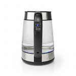 Nedis Waterkoker | 1.7 l | Glas | Transparant | 60,70,80,90,100 °C | Temperatuurindicator | 360 graden draaibaar | Verborgen verwarmingselement | Strix®-controller | Droogkookbeveiliging