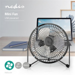 Nedis Tafelventilator | USB Gevoed | Diameter: 150 mm | 3 W | 1 Snelheid | Gun Metal Grijs