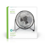 Nedis Tafelventilator | USB Gevoed | Diameter: 150 mm | 3 W | 1 Snelheid | Gun Metal Grijs