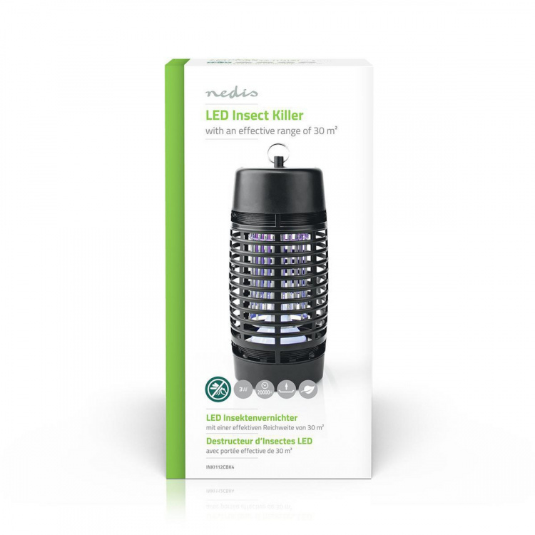 Nedis Elektrische Muggenlamp | 3 W | Type lamp: LED-Lamp | Effectief bereik: 30 m² | Zwart Nedis Elektrische Muggenlamp | 3 W | Type lamp: LED-Lamp | Effectief bereik: 30 m² | Zwart